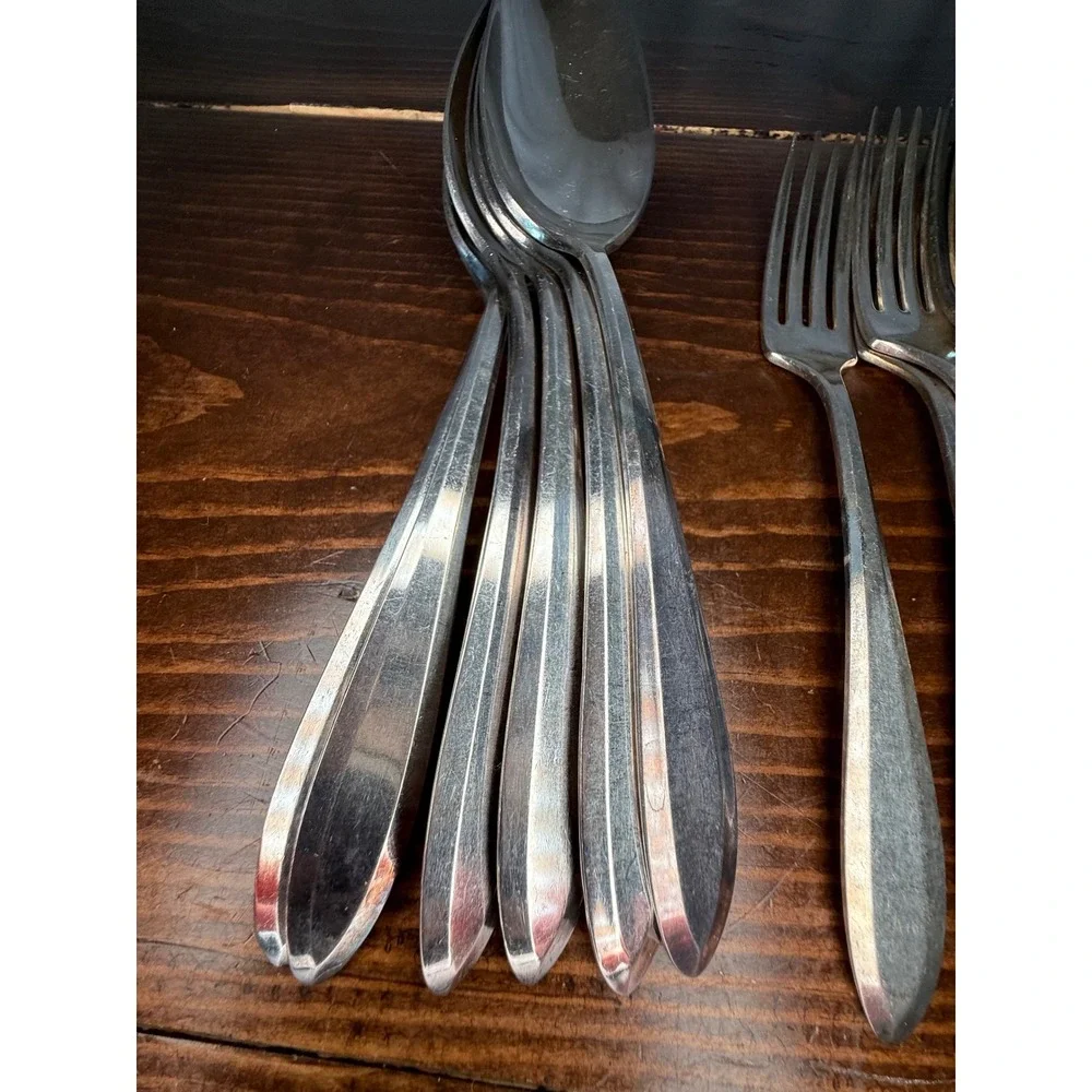 Community Plate Coronation Silver Plated Flatware Set 27 Piece Oneida Art Deco